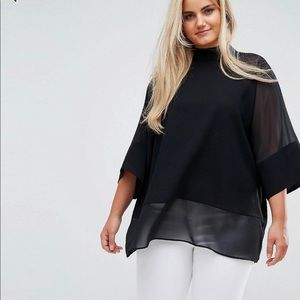 Solid and Sheer Oversize Tee